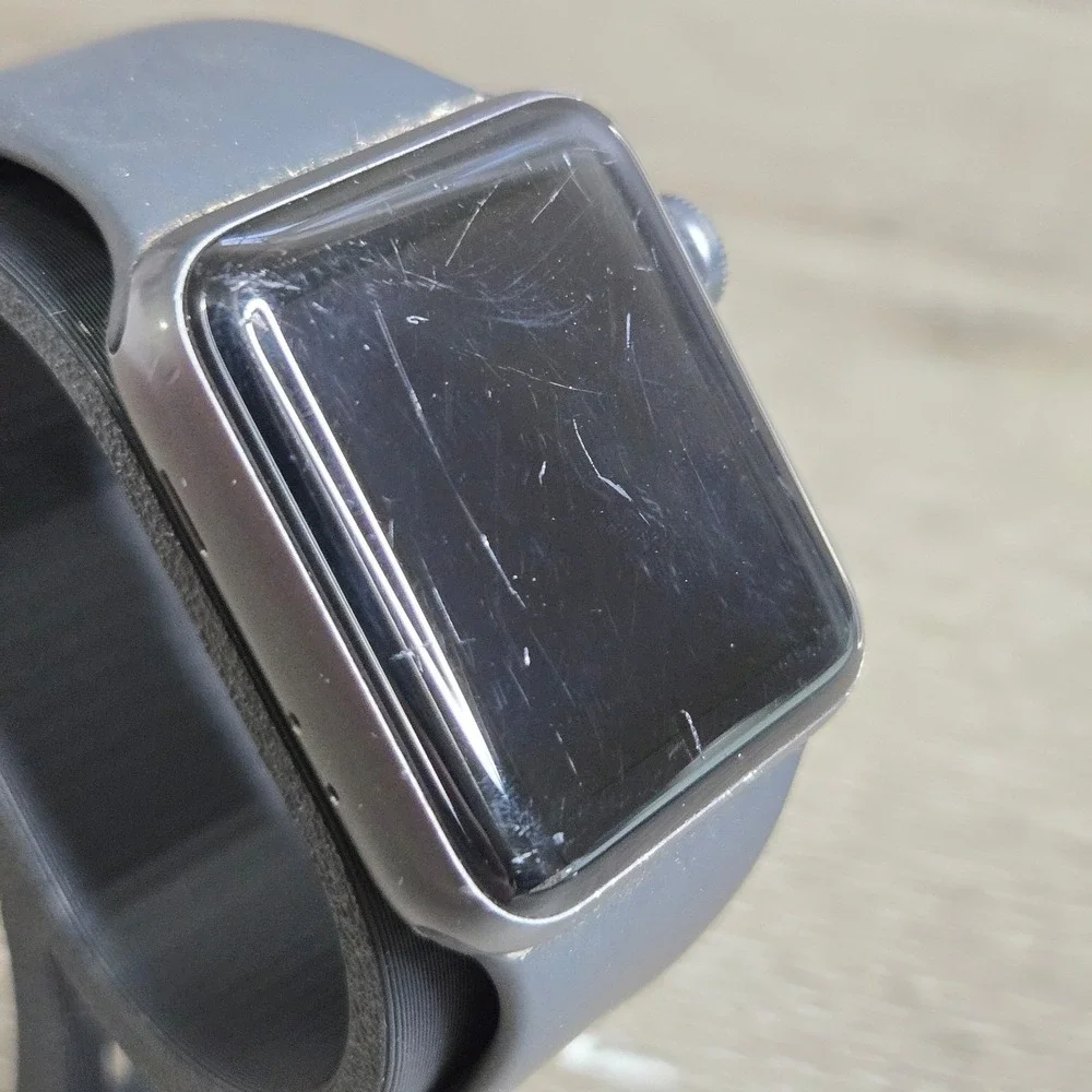 Apple Watch Series 3 38mm Space Gray Aluminum Black Band M/L A1858 For Parts
